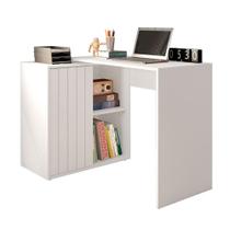 Escrivaninha para Escritório Tech com 1 Porta Ripada MDF-MDP 140cm Branco Fosco Caemmun Móveis Escrivaninha para Escritório Tech com 1 Porta Ripada MDF-MDP 140cm Branco Fosco Caemmun Móveis