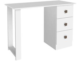 Escrivaninha para Home Office 3 Gavetas 110 Cm Branco Movelbento