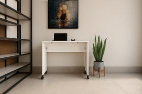 Escrivaninha Para Notebook Estudos Multiuso Dobrável Home Office Branco Cód.701