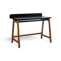 Escrivaninha para Quarto de Madeira com Entrada USB Volt Cor Preta com Garapa Natural