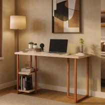 Escrivaninha Para Quarto Home Office Tampo MDF Mali 120cm Com Prateleira Pé de Ferro Estilo Industrial Escrivaninha Para Quarto Home Office Tampo MDF Mali 120cm Com Prateleira Pé de Ferro Estilo Industrial