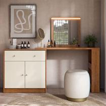 Escrivaninha Penteadeira com LED em L ou Reta 160cm Aura