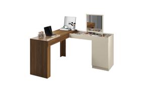 Escrivaninha Penteadeira De Canto Star Freijo Off White Mobler