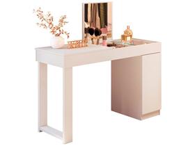 Escrivaninha Penteadeira Love com 1 Porta e Tampo de Vidro