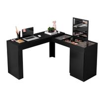 Escrivaninha Penteadeira Vera com Nicho Organizador 136 cm Preto M04 - D'Rossi