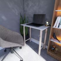 Escrivaninha Pinus e MDP Estudo Home Office Branco/Preto