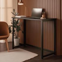 Escrivaninha Portátil Industrial Multiuso Dobrável Articulada Estudo MDF Preta