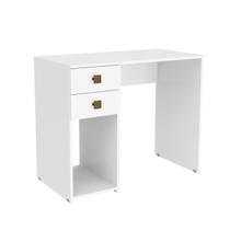 Escrivaninha Simples 2 Gavetas Branco MSM412 Movelbento Escrivaninha Simples 2 Gavetas Branco MSM412 Movelbento