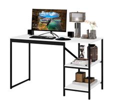 Escrivaninha Slim Home Office Estudo Escritório Prateleiras Mesa Industrial Nichos Sala Notebook Gamer Quarto Computador Simples Impressora - Moveis House