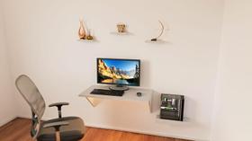 Escrivaninha Status Suspensa Com Prateleiras - Home Office