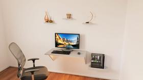 Escrivaninha Suspensa Com Prateleiras Mesa Computador Escritório