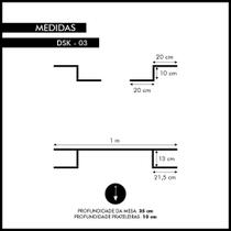 Escrivaninha Suspensa Computador Notbook Mdf Branco Moderno