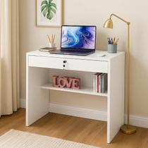 Escrivaninha Tesla com Prateleira Extra e Gaveta com Chave