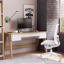 Escrivaninha Trend Home Office com 3 Gavetas - Hanover/Off White Escrivaninha Trend Home Office com 3 Gavetas - Hanover/Off White
