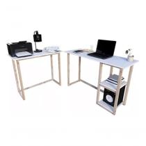 Escrivaninhas Kit Mesa Escritorio Trabalho Compacto Rustico