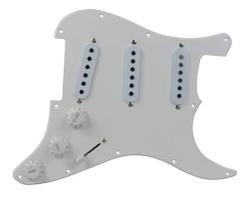 Escudo Guitarra Strato Com Parte Eletrica e Captadores SSS Branco 3 Camadas Dolphin