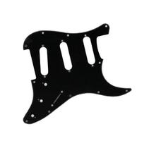 Escudo Guitarra Strato Sss 1 Camada 11 Furos Preto Brilhante