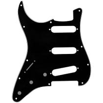 Escudo Preto Para Guitarra Strato Canhota 11 Furos 3 Camadas (Sanduíche) Escudo Preto Para Guitarra Strato Canhota 11 Furos 3 Camadas (Sanduíche)