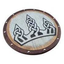 Escudo Viking De Madeira Para Decoração - Quadro Com Gancho Escudo Viking De Madeira Para Decoração - Quadro Com Gancho