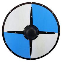 Escudo Viking Medieval Escócia Nórdico Branco e Azul