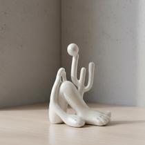 Escultura Abaporu Design Clean Branco 18cm Moderna AVB DECOR Escultura Abaporu Design Clean Branco 18cm Moderna AVB DECOR
