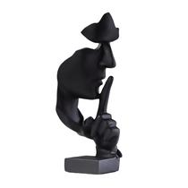 Escultura aboxoo Thinker Statue Silence é resina dourada grande Escultura aboxoo Thinker Statue Silence é resina dourada grande