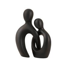 Escultura Abstrata Couple Embrace Resin Modern Black 16,5 cm Escultura Abstrata Couple Embrace Resin Modern Black 16,5 cm
