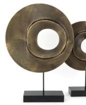 Escultura Abstrata Moderna Decorativa em Madeira 25x6x36Cm