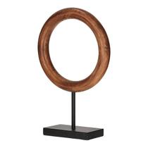 Escultura Anel Decorativo Em Madeira Design Moderno Minimalista