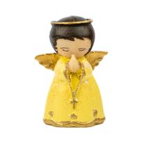 Escultura Anjinho Rezando 7 cm Amarelo em Resina Escultura Anjinho Rezando 7 cm Amarelo em Resina