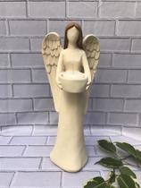 Escultura Anjo Castiçal em Gesso para Vela Decorativa Escultura Anjo Castiçal em Gesso para Vela Decorativa