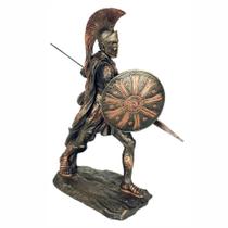 Escultura Aquiles Guerreiro com escudo e lança grande - Shop Everest