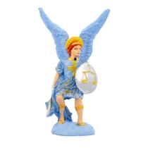 Escultura Arcanjo Miguel Azul 15 cm em Resina