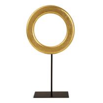 Escultura arco dourado em polirresina e metal