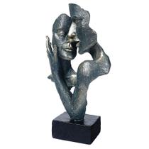 Escultura, arte abstrata, figura de casal, estatueta, resina, 31,5 cm