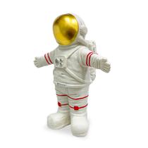Escultura Astronauta Branco Decoração Resina 16X13Cm - Lu