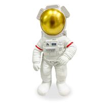 Escultura Astronauta Branco Decoração Resina 19,5x8,5cm