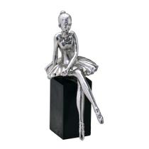 Escultura Bailarina com cubo Preto 20cm Espressione