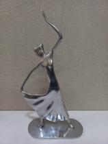 Escultura Bailarina De Alumínio 39x23cm Escultura Bailarina De Alumínio 39x23cm