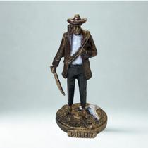 Escultura Boiadeiro Vintage em Resina 11cm