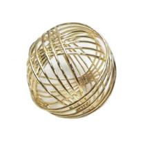 Escultura bola decorativa dourada em metal g - Espressione