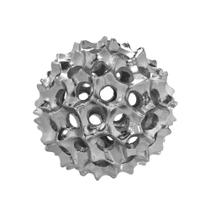 Escultura bola decorativa prata em resina p