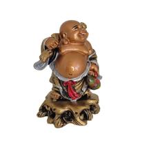 Escultura Buda Alegria Saco de Ouro 12 cm Presente e Decorações Escultura Buda Alegria Saco de Ouro 12 cm Presente e Decorações