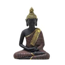 ESCULTURA BUDA DECORATIVO PRETO MARROM E DOURADO 12cm ESCULTURA BUDA DECORATIVO PRETO MARROM E DOURADO 12cm