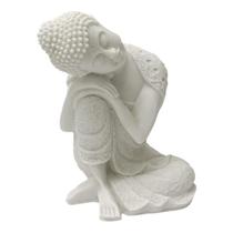 Escultura buda decorativo sonhador em po de marmore 21cm