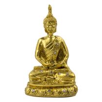 Escultura Buda Meditando 13 cm Dourado em Resina