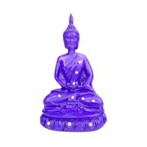 Escultura Buda Meditando 13 cm Roxo em Resina - Lua Mística - 100% Original - Loja Oficial