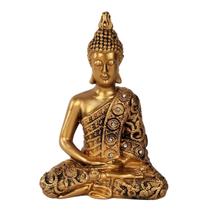 Escultura Buda Thai Sentado - Estátua Decorativa Dourada - Studio Casa Center