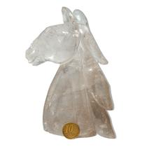 Escultura Busto Cavalo Esculpido Quartzo Cristal 790g 15cm Escultura Busto Cavalo Esculpido Quartzo Cristal 790g 15cm