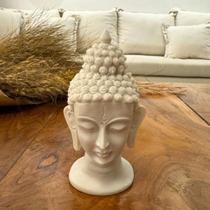 Escultura Cabeça De Buda De Pó De Mármore 16Cm